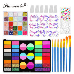 <span class=keywords><strong>Professionnel</strong></span> 69 couleurs lavable Non toxique corps peinture visage paillettes <span class=keywords><strong>maquillage</strong></span> visage peinture <span class=keywords><strong>Kit</strong></span> pour enfants fête Cosplay Halloween - Product Image 1
