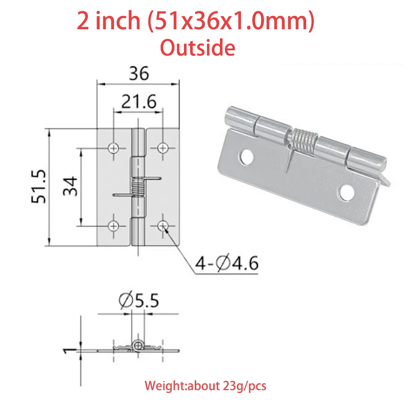 Extérieur-2.0 pouces (épaisseur 1.0mm)