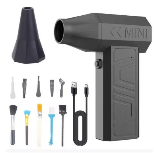 Electric Air Duster for Keyboard Cleaning 130,000 RPM Powerful Turbo Fan Mini Handheld Blower High-Speed Brushless Cleaner