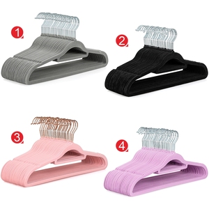 LINDON Wholesale Space Saving Velvet Flocking <strong>Hanger</strong> with Rose Gold Hook - Product Image 1