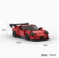MOC City Famous 302 Red Sports Super Racing Car Model 1:35 Scale Plastic DIY Assembly Bricks Building Blocks Sets for Unisex