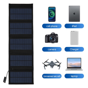 Panneau solaire monocristallin pliable portable 60W, chargeur USB 5V, efficacité 20%, mini chargeur extérieur pour le camping - Product Image 5