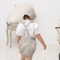 Barboteuse Bébé Réversible 100% Lin Respirante Écologique pour Nouveau-né, Tenue de Fête Colorée pour Bébé