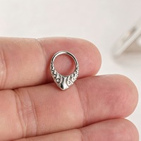 Cincin hidung tanpa sambungan dari paduan titanium F136, cincin septum hidung, perhiasan tindik tubuh dari paduan titanium G23, anting cincin hidung.