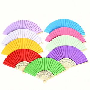 Abanicos de Mano Portátiles de Bambú para Invitados de Boda, Diseño de Arte Folclórico Tallado y Pintado, Recuerdo para Fiesta de Navidad - Product Image 2