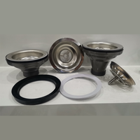Évier de cuisine en acier inoxydable style USA avec bonde de vidange 1/2" en plastique PP, bouchon d'évier populaire dans les systèmes de drainage mondiaux 110/114 mm