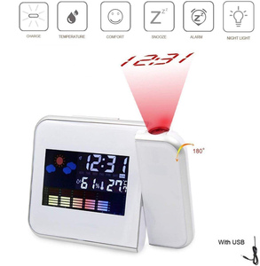 Kỹ Thuật Số chiếu đồng hồ báo thức với Trạm thời tiết với 180 độ xoay nhiệt kế trong nhà đo độ ẩm màn hình cho phòng ngủ - Product Image 5