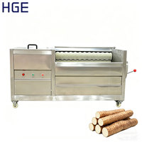 Voedselveilige SUS304 borstelrolwasser schiller automatische groente- en fruitwasmachine schilmachine motor voor verwerkingslijn