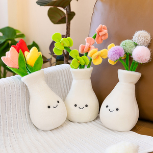 Peluche a Forma di Vaso di Fiori Imbottito in Cotone PP, Bambola a Forma di <span class=keywords><strong>Tulipano</strong></span> e Giglio, Decorazione per Vasi di Fiori, Ornamento da Scrivania, Vendita all'Ingrosso e al Dettaglio - Product Image 3