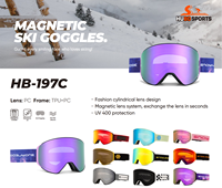 HUBO — lunettes de Ski à Double lentille cylindrique, verres Anti-brouillard, personnalisés sans cadre, magnétiques, pour snowboard, collection
