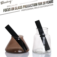 Bouteilles diffuseurs coniques en verre brun personnalisées en usine, de 50 ml à 300 ml, flacons d'aromathérapie vides, couleur et logo personnalisables