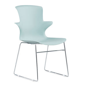 Silla de plástico PP de color azul, silla de espera de plástico apilable, silla de conferencia, plástico PP - Product Image 2