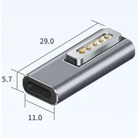 Adaptor USB C Magnetik Berkualitas Tinggi Tipe C ke Konektor Magsaf* 2 Adaptor Pengisian Cepat PD untuk MacBook Air/Pro dengan Lampu Indikator