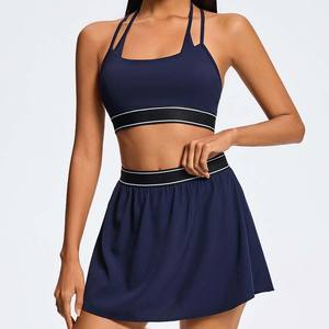 Jupe de sport YIYI à col halter, double bretelle croisée au dos, avec coussinets amovibles, pour le golf et le tennis, respirante, avec soutien-gorge intégré - Product Image 2