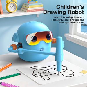 Robot de Dibujo Montessori, Juguete Educativo para Niños de 3 a 8 Años, Interactivo por Voz, 100 Tarjetas, 16 Rotuladores, Música, Regalo Unisex, PP/Tela No Tejida - Product Image 2