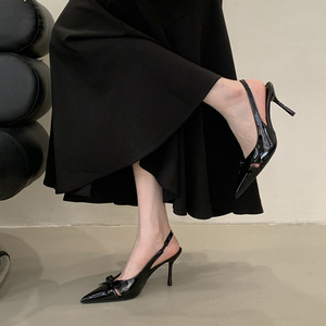 Zapatos de tacón alto cuadrado con lazo rosa dulce, estilo escotado, cómodos y elegantes para uso diario, para mujer, novedad 2026 - Product Image 2