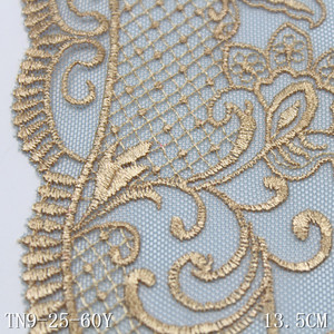 13CM di larghezza di pizzo Boder floreale ricamato <span class=keywords><strong>blu</strong></span> Tulle rifiniture in pizzo per donne ricamo personalizzato produttore di pizzo - Product Image 3