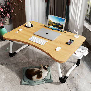 Foldable Wood Dormitory <b>Study</b> <b>Desk</b> Eco-Friendly Stackable Small Bed <b>Desk</b> for Lazy Persons - Product Image 3