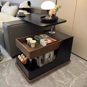 NKAHS Lifting Sintered Stone Side <b>Table</b> Movable Sofa End <b>Table</b> <b>Bedside</b> Cabinet Luxury Rolling Storage Rack - Product Image 2