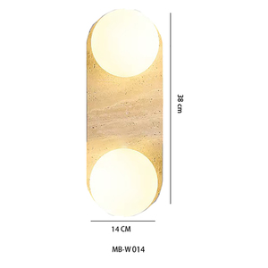 Lámpara de Pared LED Moderna de Doble Esfera con Textura de Travertino, Luz Blanca Cálida de 3000K, Garantía de 3 Años para Dormitorio/Sala de Estar/Hotel - Product Image 3