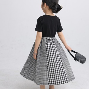 2025 mùa xuân và mùa hè quần áo trẻ em mới cô gái Nhật Bản kẻ sọc Chắp Vá Váy trẻ em váy CHA mẹ-con - Product Image 1