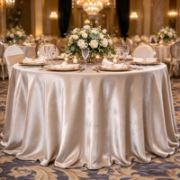 Nappe ronde en velours écrasé, nappe brillante en velours glacé pour mariage, banquet, hôtel et décoration de table d'anniversaire