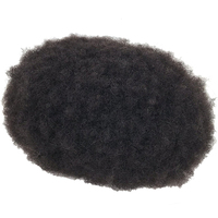 Toupet de remplacement en cheveux humains Afro Kinky Curly Hair pour hommes Toupet Hair Mono Net Durable
