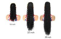 Énorme Stock cheveux longs queue de cheval Clip en queue de cheval synthétique cordon 16/22/30 pouces vague profonde queue de cheval perruques