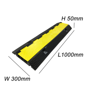 Flexible 1000mm Rubber 3 Channel <strong>Anti</strong>-Pressure <strong>Speed</strong> <strong>Bump</strong> Cable Protector Hump 50mm Height 10-15mph Traffic <strong>Speed</strong> Portable Fixed - Product Image 2