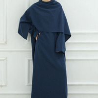 Ensemble deux pièces élégant et modeste pour femmes, style islamique turc, en satin respirant et léger, robe maxi abaya super douce de qualité supérieure