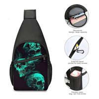 Sac de poitrine à bandoulière unique de grande capacité imprimé sur mesure matériau en polyester durable de conception antivol à la mode pour hommes