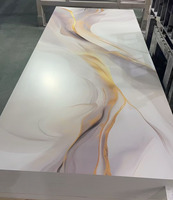 Panel de Pared de PVC Plástico Flexible con Textura de Mármol, Estilo Moderno, Alto Brillo, Protección UV, Impermeable, Ignífugo, 5 Años de Garantía