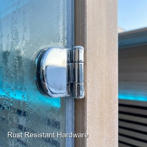 Sauna extérieur <span class=keywords><strong>sur</strong></span> <span class=keywords><strong>mesure</strong></span> avec véranda et poêle à bois, sauna hybride - Product Image 3