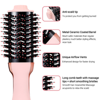 Logo couleur personnalisable 4-en-1 Styler Volumizer Air chaud Sèche-cheveux Lisseur Brosse Multi-fonctionnel One-Step Electrique