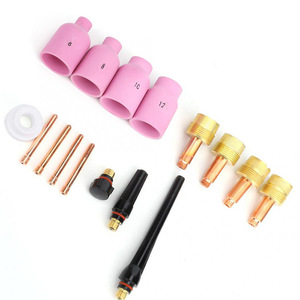 Kit de lentilles de gaz pour soudage TIG, 16 pièces, filetage M14, cuivre, silicone, PTFE, pour soudage de l'aluminium, torche de 0,20 à 1/8 po, 17 18 26 T7 - Product Image 3