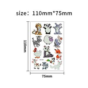 Autocollant de <span class=keywords><strong>tatouage</strong></span> temporaire étanche lumineux mignon dessin animé <span class=keywords><strong>dinosaure</strong></span> licorne sirène conception petite taille de casquette - Product Image 2
