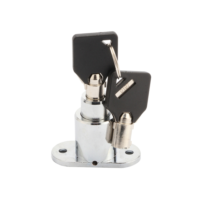 JK541 19mm Hole Diameter 23mm Functional Length Tubular Key Push Controlled Cylinder Cam Lock Computer Table Lock