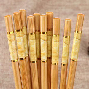 Palillos de Bambú Moso con Patrón de Mármol, Antideslizantes, Naturales, Reutilizables, Utensilios para el Hogar - Product Image 2