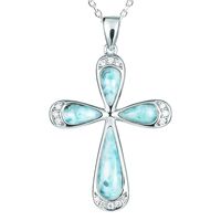 Pendentif en argent sterling 925 avec larimar naturel, bijou de luxe, vente en gros