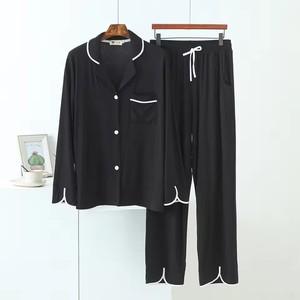 2025 venta al por mayor acogedor <span class=keywords><strong>2</strong></span> piezas Modal algodón bambú ropa de dormir manga larga cordón Pijamas Pjs pijamas conjunto de pijamas para mujeres - Product Image 5