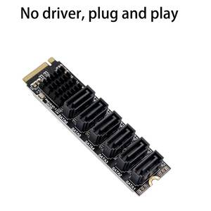 PH516-V1.1 PCIe ライザー NVMe <span class=keywords><strong>M</strong></span>.2 to 6 SATA アダプター ハードドライブ拡張 PCIe アダプター ライザー デスクトップコンピューターまたはサーバーゲーミングPC用 - Product Image 3