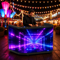 Pupitre de DJ portable avec façade, support de table et écran LED vidéo pour DJ aux États-Unis
