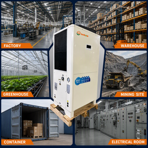 เครื่องปรับอากาศอุตสาหกรรมแบบท่อแนวตั้ง OEM ตัวเครื่องเหล็กสีขาว ปริมาณลม 12000 ลบ.ม./ชม. สำหรับคลังสินค้าขนาดใหญ่ ลงทุนน้อย H - Product Image 5