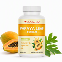 Extrait de feuille de papaye 600 mg, capsules végétales, 60 unités, complément alimentaire à base de plantes pour le bien-être quotidien