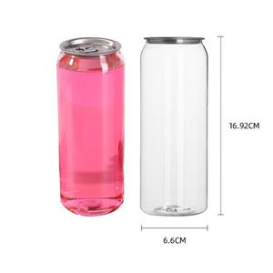 ขวดกระป๋องเครื่องดื่มโซดาพลาสติกที่มีปลายเปิดง่าย<span class=keywords><strong>500</strong></span> Ml 350 Ml PET ที่กำหนดเองโปร่งใสเครื่องดื่มสามารถ - Product Image 5