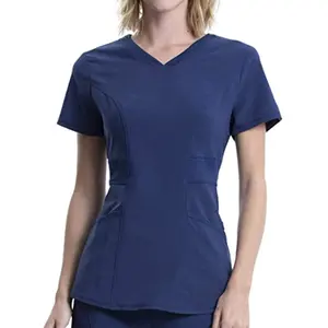 Hot Koop Stijl Scrubs V-hals Verpleegkundige Tops Kliniek Verpleegkundige Scrubs Uniform Voor Vrouwen