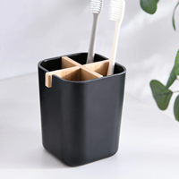 Organisateur de bureau en fibre de bambou et amidon de maïs, porte-stylos, conteneur de rangement pour brosses à dents avec logo personnalisé pour la maison, le bureau, la cuisine, la salle de bain