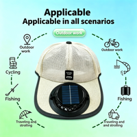 Casquette de camionneur personnalisable avec logo, design entièrement en maille, réglable, protection solaire pour sports de plein air, ventilateur solaire USB double alimentation