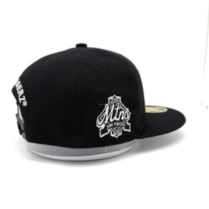 <span class=keywords><strong>Casquette</strong></span> de baseball structurée noire à 5 panneaux avec broderie 3D multicouche en relief personnalisée et visière plate - Product Image 2