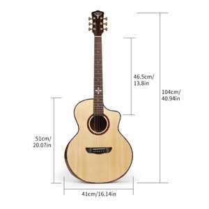 OEM Semi Acoustic Guitar Nut K5 Acoustic Guitar <b>Strings</b> 41 Inch <b>Top</b> Solid Spruce Acoustic Guitar - Product Image 3